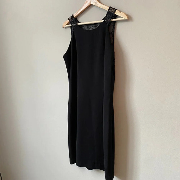 Vintage Brilliante By JA Womens MP Petite Sleeveless Beaded Cocktail Black Dress - Picture 6 of 16